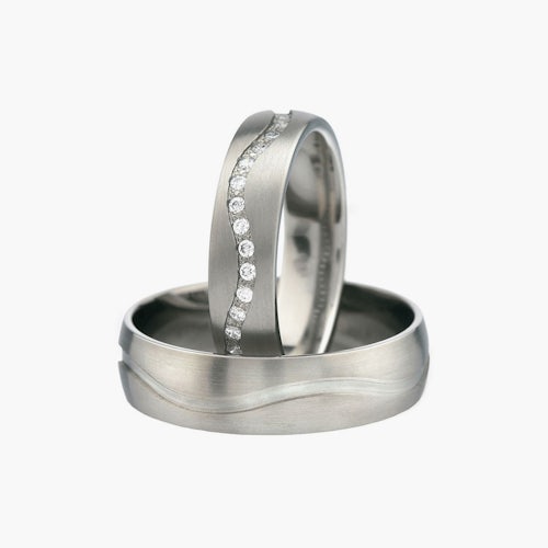 Obrączki ślubne: tytan, półokrągłe, 6 mm